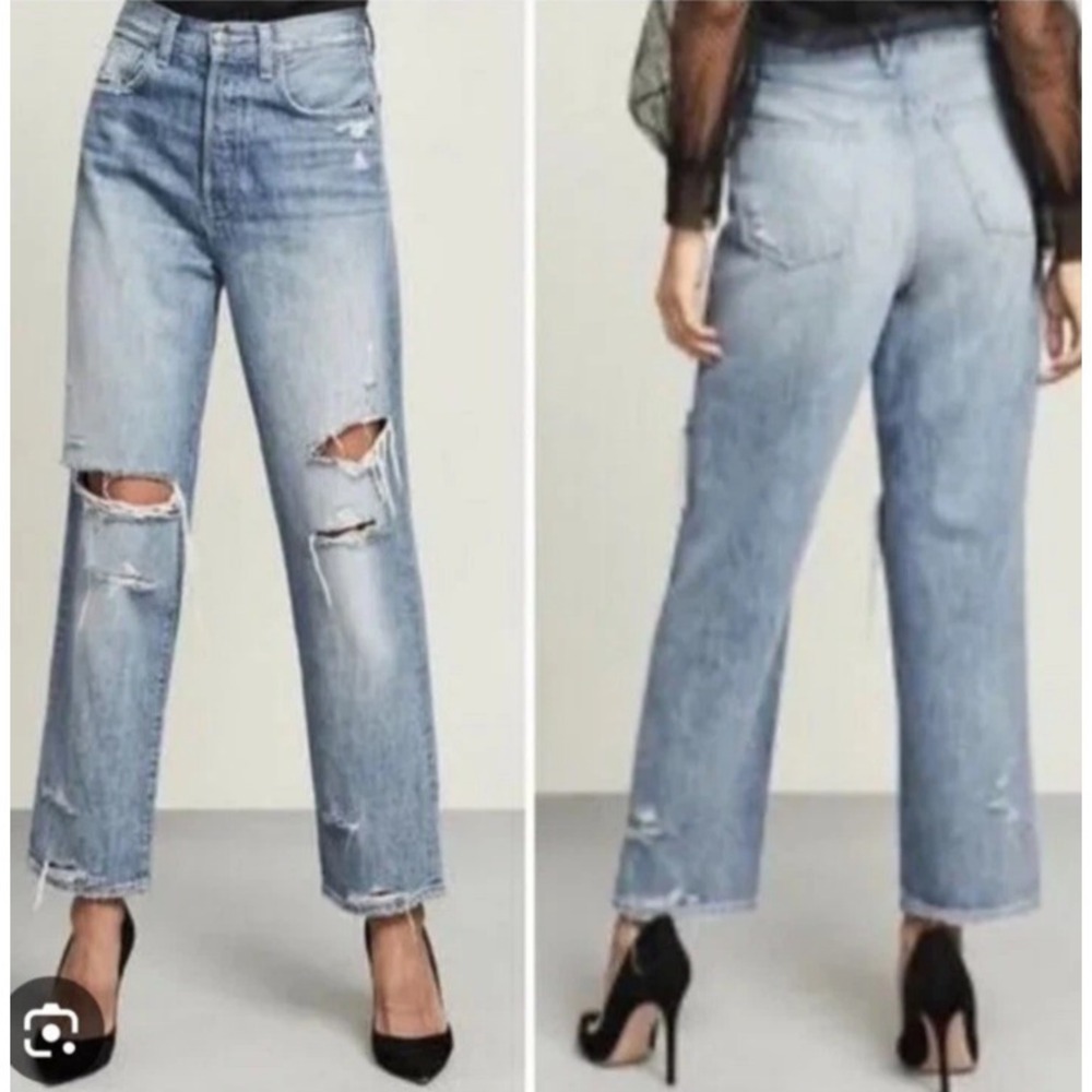 NWT VERONICA BEARD Blake Classic‎ Straight High Rise Jean Destroy Clearwater, 24